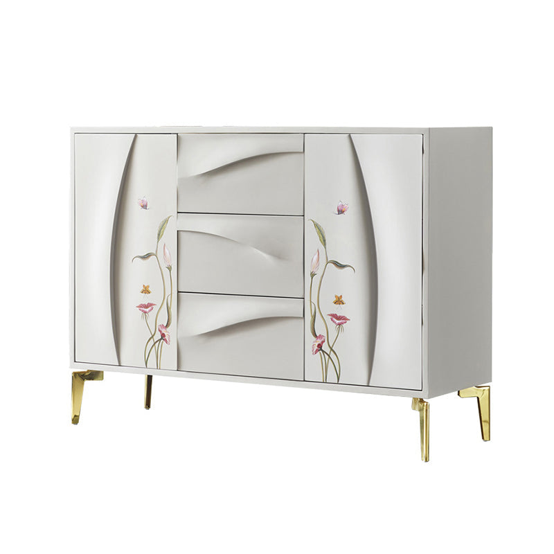 Classic Glam Horizontal Combo Dresser Wood Storage Chest Dresser for Bedroom 47"L x 14"W x 35"H Off-White Clearhalo 'Bedroom Furniture' 'Dressers & Chests' 'dressers_chests' 'furn' 'furn_dressers_chests' 'Furniture' 6837712