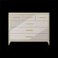 Classic Glam Double Dresser Birch Storage Chest with Drawers for Bedroom