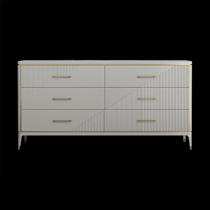 Classic Glam Double Dresser Birch Storage Chest with Drawers for Bedroom