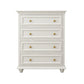 Traditional Storage Chest Solid Wood White Dresser , 23.33-inch Width