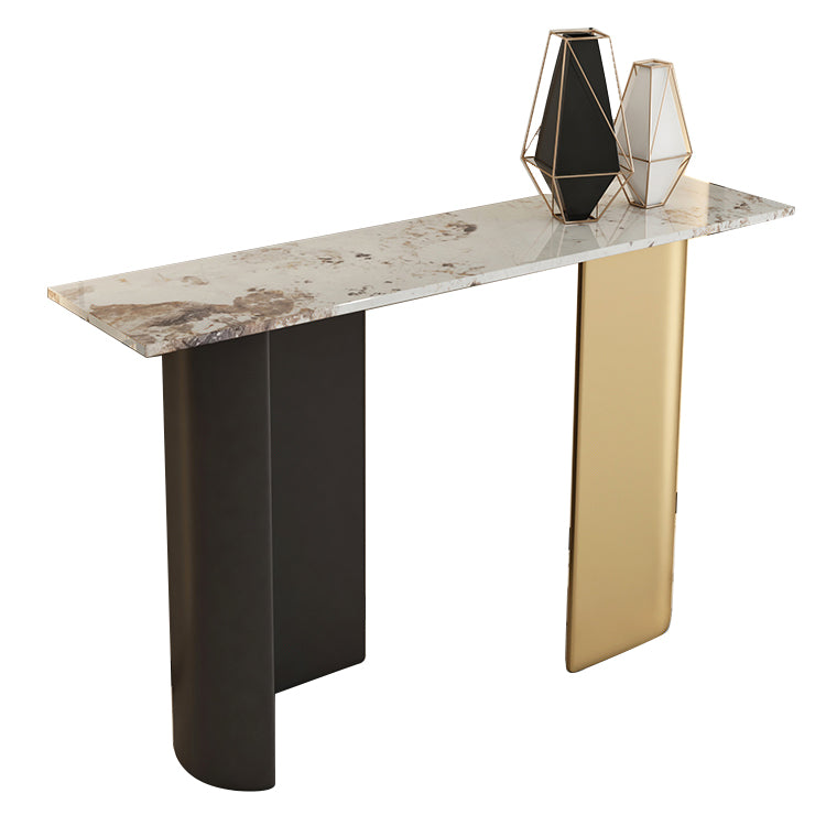 Mesa de acento de piedra de consola glamorante, 13.78 pulgadas de ancho