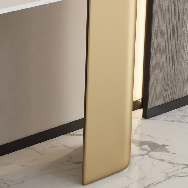 Mesa de acento de piedra de consola glamorante, 13.78 pulgadas de ancho