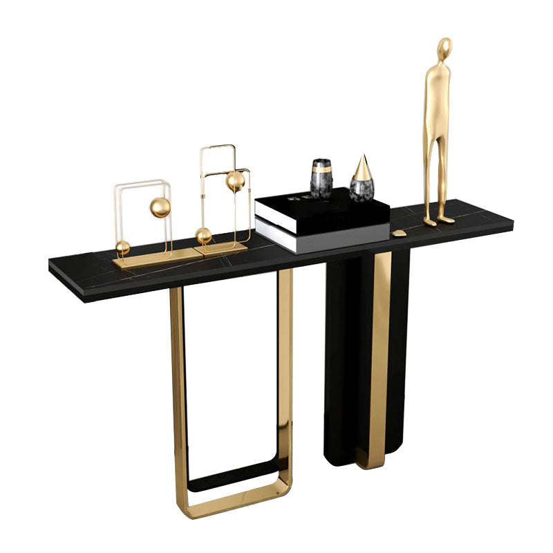 Tavolo di console rettangolare in pietra glam 31,5 "tavolo di accento alto