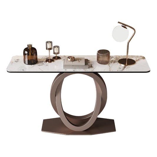 Modern Console Table Stone Abstract Base Accent Table , 33.46" Tall Clearhalo 'Console Tables' 'console_tables' 'Entry & Mudroom Furniture' 'furn' 'furn_console_tables' 'Furniture' 6837946