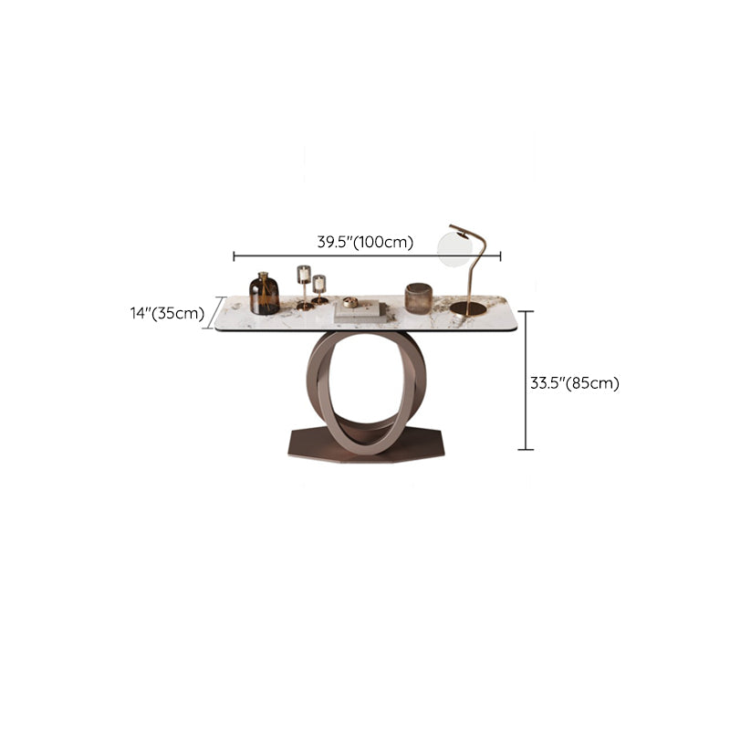 Modern Console Table Stone Abstract Base Accent Table , 33.46" Tall Clearhalo 'Console Tables' 'console_tables' 'Entry & Mudroom Furniture' 'furn' 'furn_console_tables' 'Furniture' 6837950