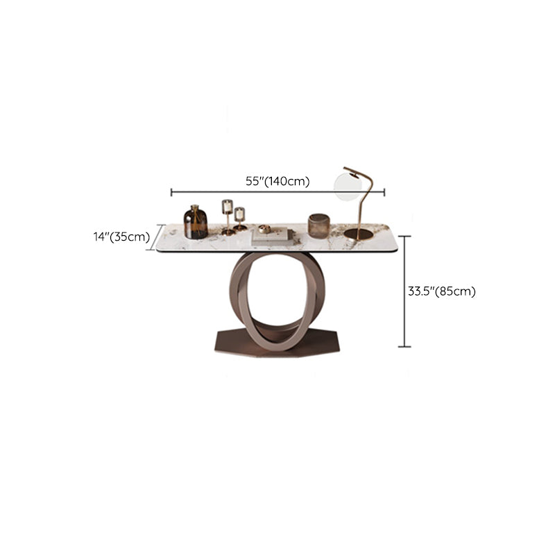 Modern Console Table Stone Abstract Base Accent Table , 33.46" Tall Clearhalo 'Console Tables' 'console_tables' 'Entry & Mudroom Furniture' 'furn' 'furn_console_tables' 'Furniture' 6837952