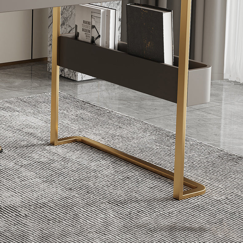 Rectangular Shaped Office Laptop Table Reversible Grey Writing Desk with 2 Drawers Clearhalo 'furn' 'furn_office_desk' 'Furniture' 'Office Desks' 'Office Furniture' 'office_desk' 6838080