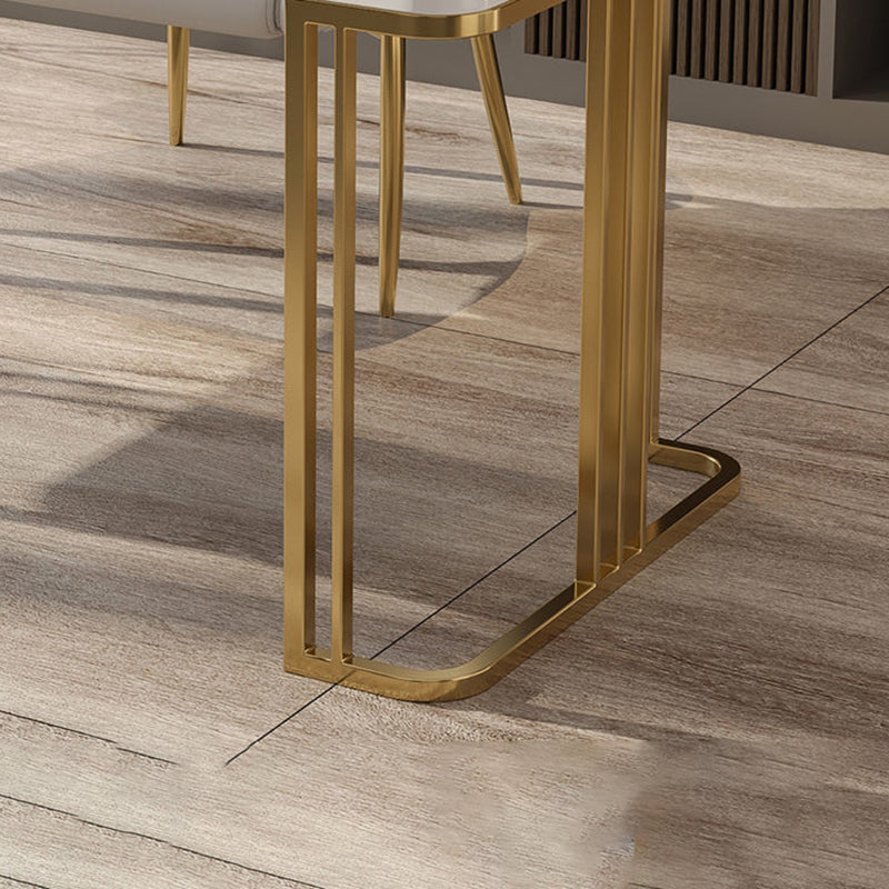 Stone Curved Office Desk Glam 1 Drawer Writing Desk with Sled Base Clearhalo 'furn' 'furn_office_desk' 'Furniture' 'Office Desks' 'Office Furniture' 'office_desk' 6838151