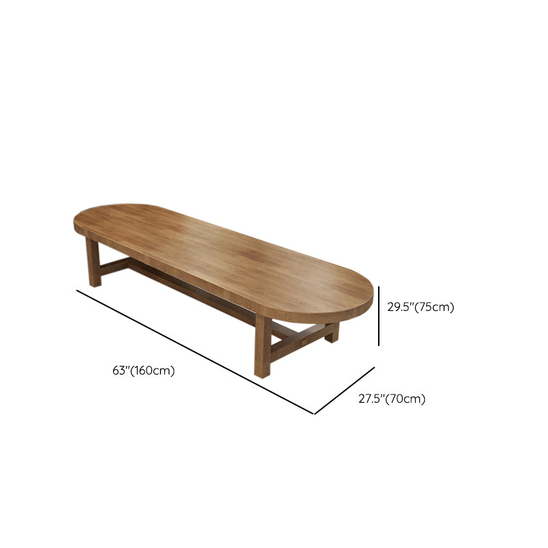 Table de bureau de forme ovale réversible du bureau d'écriture naturel pour le bureau