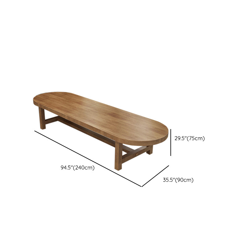 Table de bureau de forme ovale réversible du bureau d'écriture naturel pour le bureau