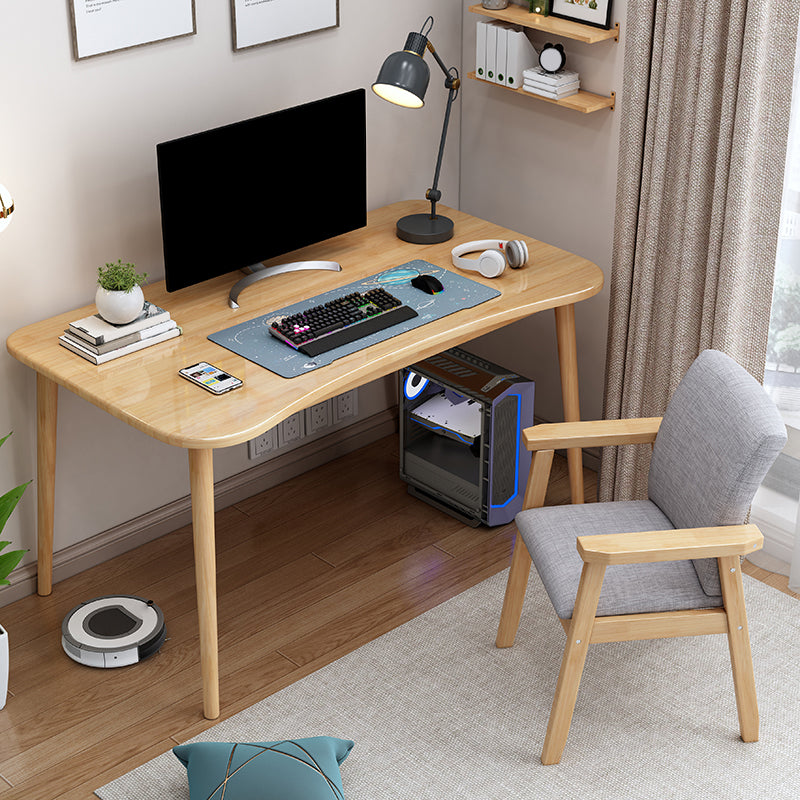 Solid Wood Office Desk Parsons Base 29.53" Tall Writing Desk 39.4"L x 23.6"W x 29.5"H Natural Clearhalo 'furn' 'furn_office_desk' 'Furniture' 'Office Desks' 'Office Furniture' 'office_desk' 6838399