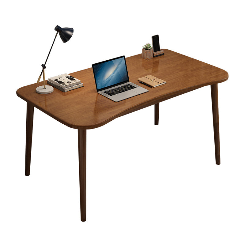 Solid Wood Office Desk Parsons Base 29.53" Tall Writing Desk Walnut Clearhalo 'furn' 'furn_office_desk' 'Furniture' 'Office Desks' 'Office Furniture' 'office_desk' 6838403