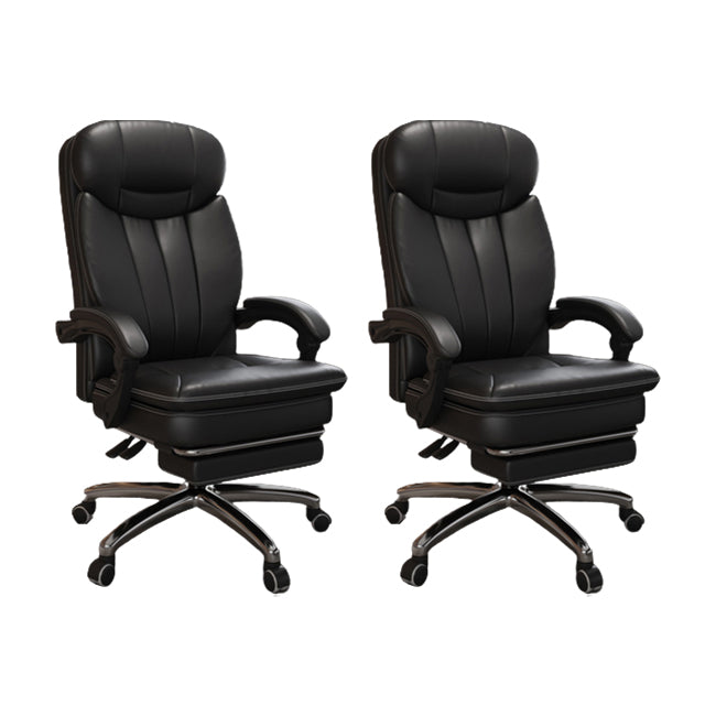 Silla giratoria de cuero moderna altura de asiento ajustable silla de oficina con ruedas