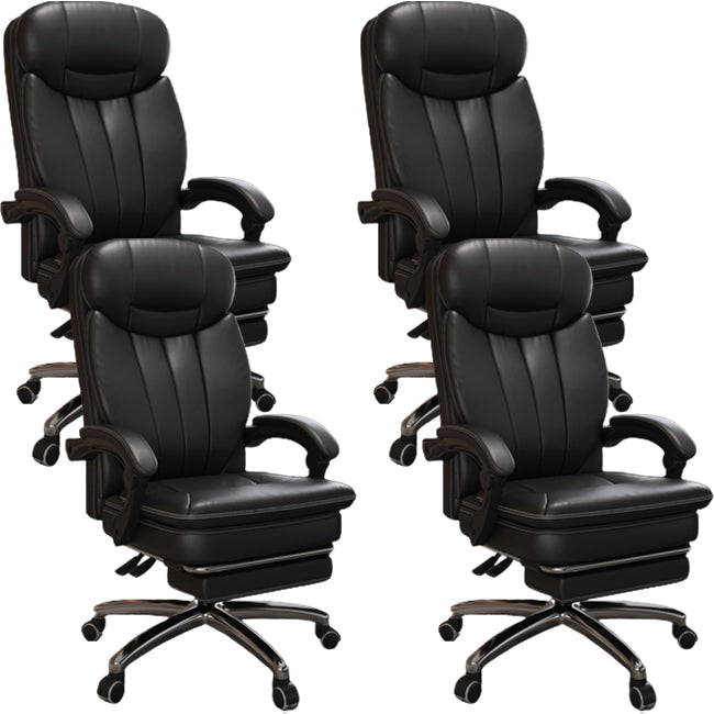 Silla giratoria de cuero moderna altura de asiento ajustable silla de oficina con ruedas