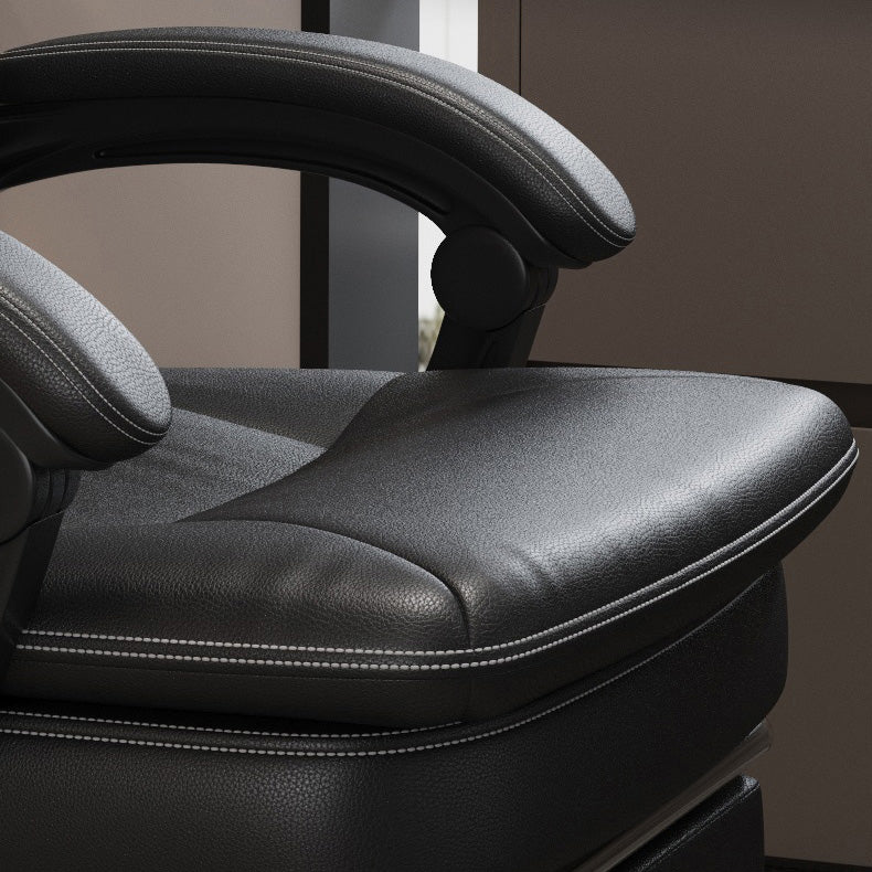 Silla giratoria de cuero moderna altura de asiento ajustable silla de oficina con ruedas