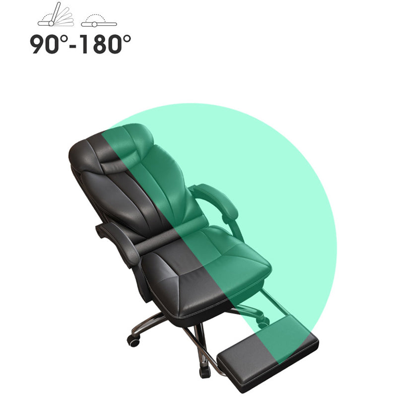 Silla giratoria de cuero moderna altura de asiento ajustable silla de oficina con ruedas