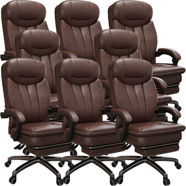 Silla giratoria de cuero moderna altura de asiento ajustable silla de oficina con ruedas