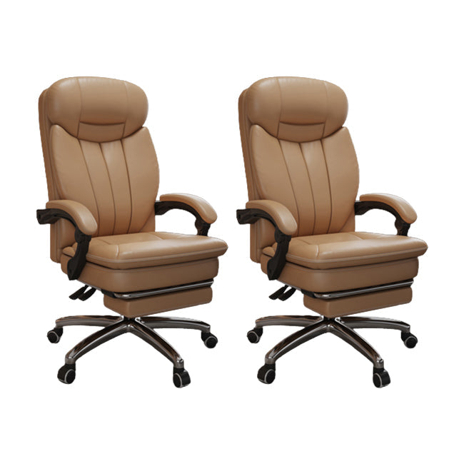 Silla giratoria de cuero moderna altura de asiento ajustable silla de oficina con ruedas