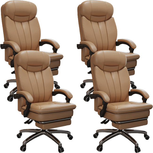 Silla giratoria de cuero moderna altura de asiento ajustable silla de oficina con ruedas