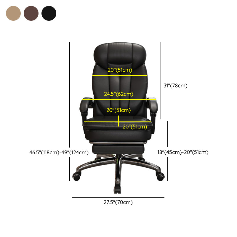 Silla giratoria de cuero moderna altura de asiento ajustable silla de oficina con ruedas