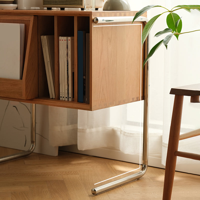 Modern Style Closed Back Bookshelf Wooden Bookcase for Home Office