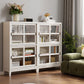 Modern Style Closed Back Bookshelf Wooden Vertical Bookcase in White