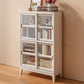 Modern Style Closed Back Bookshelf Wooden Vertical Bookcase in White