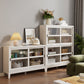 Modern Style Closed Back Bookshelf Wooden Vertical Bookcase in White