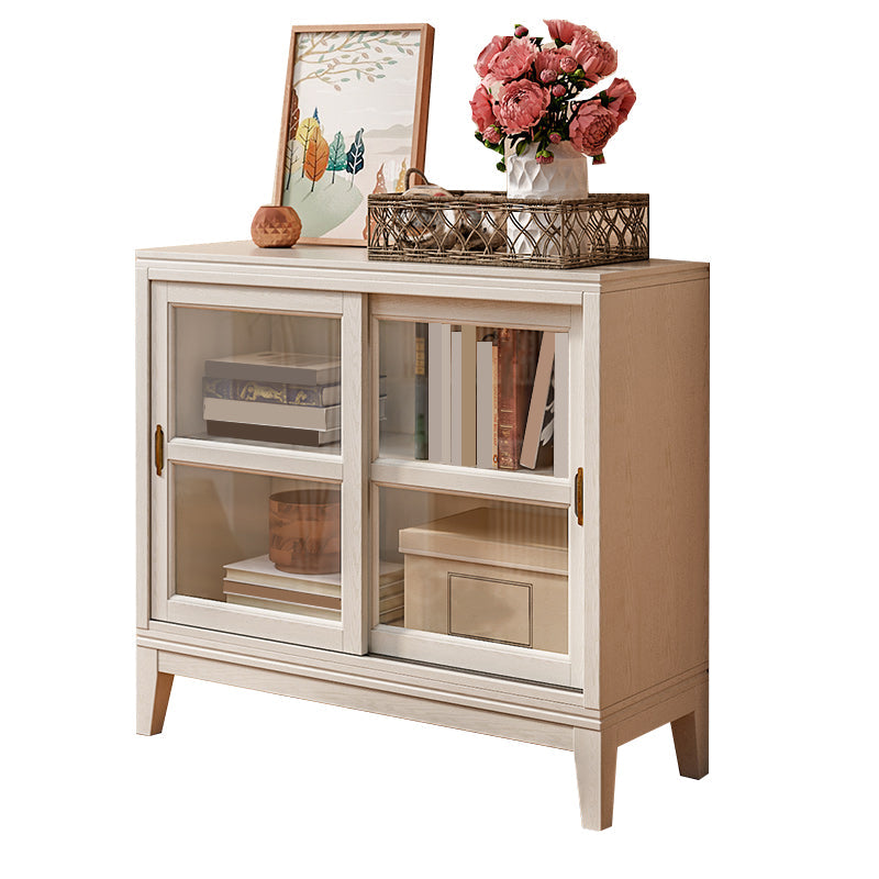 Modern Style Closed Back Bookshelf Wooden Vertical Bookcase in White