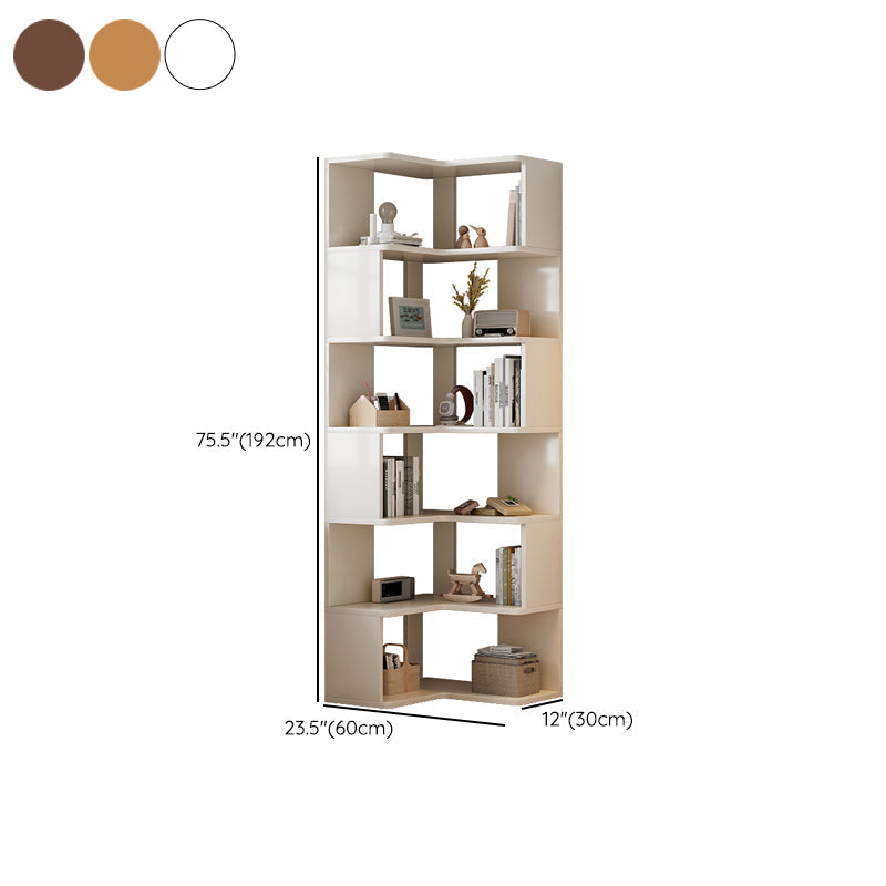 Libreria in legno ingegnerizzato in stile libreria aperta in stile contemporaneo con scaffali