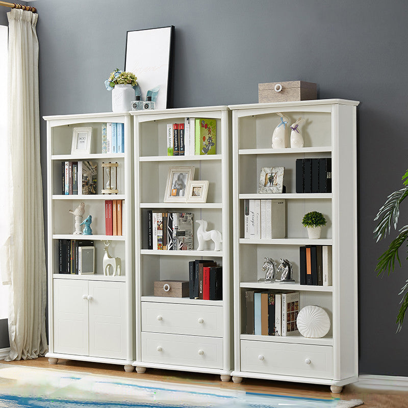 Contemporary Wood Bookshelf Standard Closed Back White Bookcase Clearhalo 'Bookcases' 'furn' 'furn_bookcases' 'Furniture' 'Office Furniture' 6839675