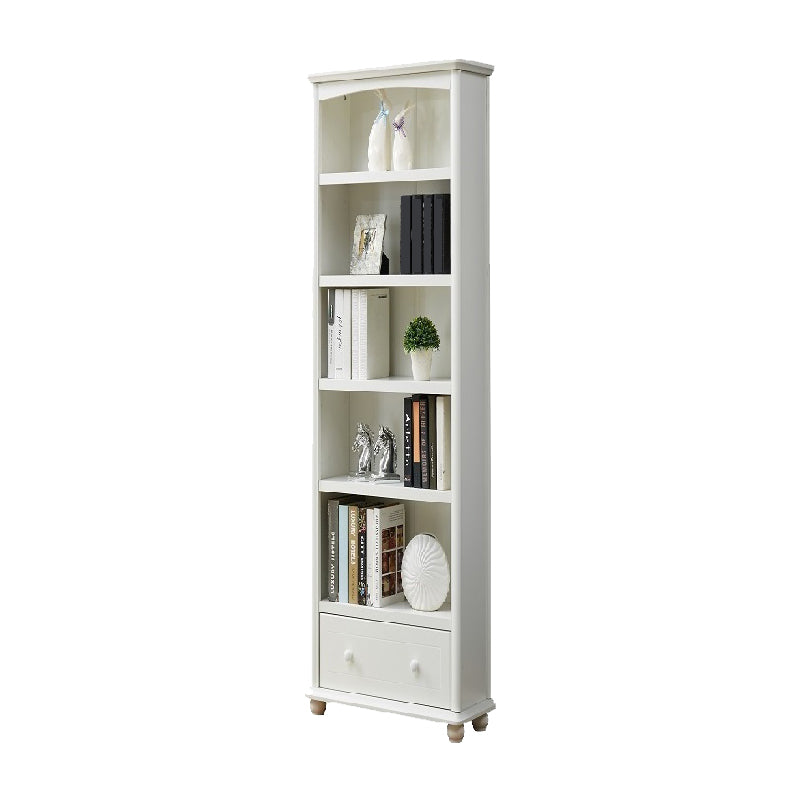 Contemporary Wood Bookshelf Standard Closed Back White Bookcase 19.7"L x 11.8"W x 70.9"H 1 Cabinet Not Included Clearhalo 'Bookcases' 'furn' 'furn_bookcases' 'Furniture' 'Office Furniture' 6839692