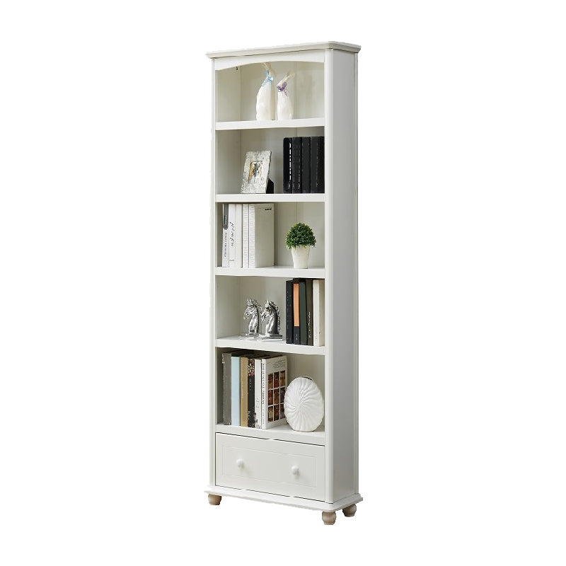 Contemporary Wood Bookshelf Standard Closed Back White Bookcase 23.6"L x 11.8"W x 70.9"H 1 Cabinet Not Included Clearhalo 'Bookcases' 'furn' 'furn_bookcases' 'Furniture' 'Office Furniture' 6839694