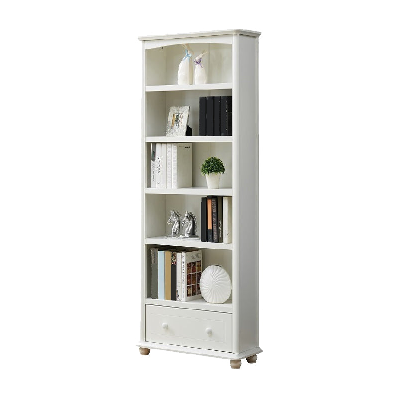 Contemporary Wood Bookshelf Standard Closed Back White Bookcase 27.6"L x 11.8"W x 70.9"H 1 Cabinet Not Included Clearhalo 'Bookcases' 'furn' 'furn_bookcases' 'Furniture' 'Office Furniture' 6839695