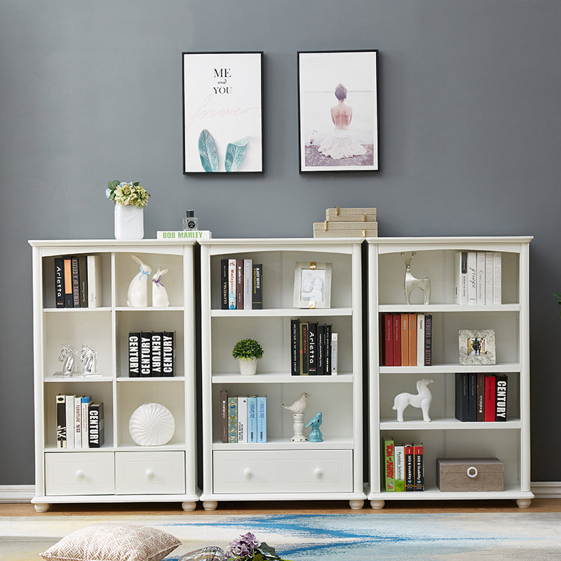 Contemporary Wood Bookshelf Standard Closed Back White Bookcase Clearhalo 'Bookcases' 'furn' 'furn_bookcases' 'Furniture' 'Office Furniture' 6839696