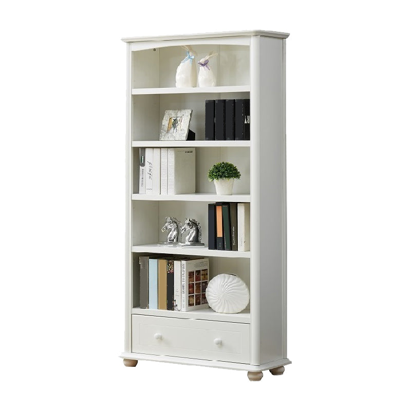 Contemporary Wood Bookshelf Standard Closed Back White Bookcase 35.4"L x 11.8"W x 70.9"H 1 Cabinet Not Included Clearhalo 'Bookcases' 'furn' 'furn_bookcases' 'Furniture' 'Office Furniture' 6839700
