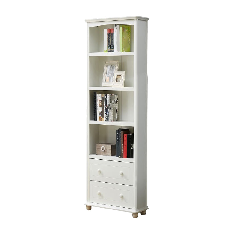 Contemporary Wood Bookshelf Standard Closed Back White Bookcase 23.6"L x 11.8"W x 70.9"H 2 Cabinet Not Included Clearhalo 'Bookcases' 'furn' 'furn_bookcases' 'Furniture' 'Office Furniture' 6839701