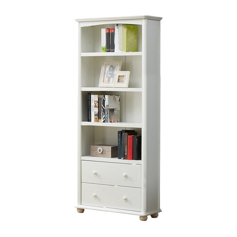 Contemporary Wood Bookshelf Standard Closed Back White Bookcase 31.5"L x 11.8"W x 70.9"H 2 Cabinet Not Included Clearhalo 'Bookcases' 'furn' 'furn_bookcases' 'Furniture' 'Office Furniture' 6839702