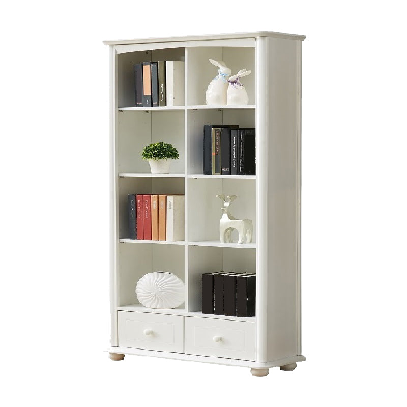 Contemporary Wood Bookshelf Standard Closed Back White Bookcase 39.4"L x 11.8"W x 70.9"H 2 Cabinet Not Included Clearhalo 'Bookcases' 'furn' 'furn_bookcases' 'Furniture' 'Office Furniture' 6839703