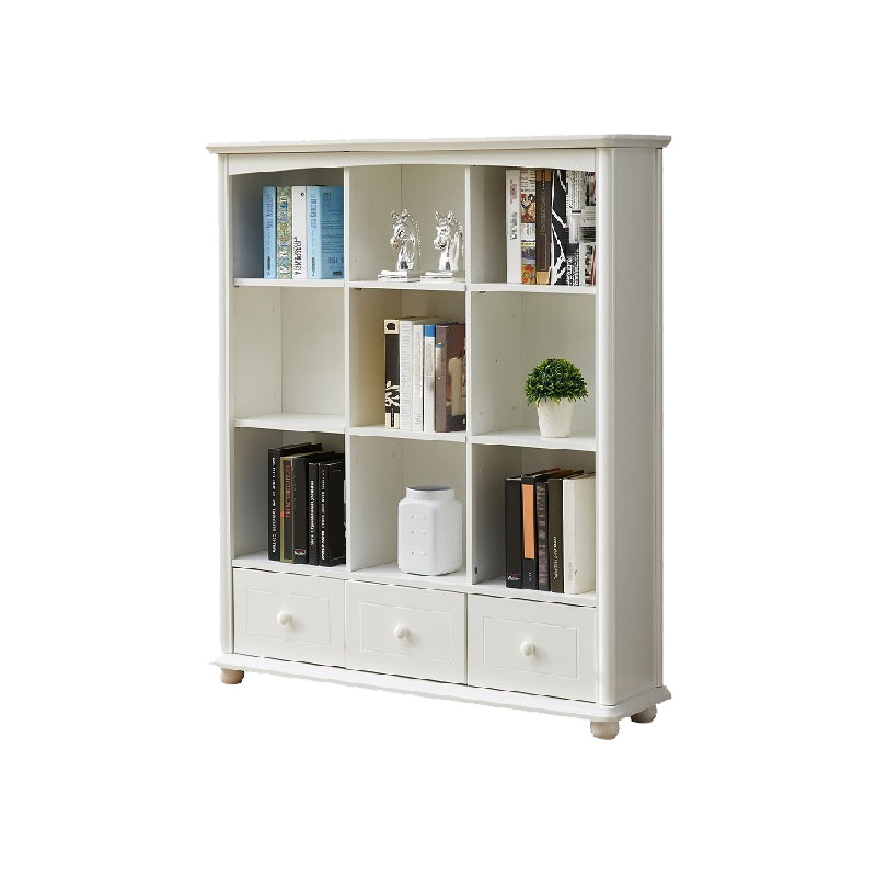 Contemporary Wood Bookshelf Standard Closed Back White Bookcase 47.2"L x 11.8"W x 51.2"H 3 Cabinet Not Included Clearhalo 'Bookcases' 'furn' 'furn_bookcases' 'Furniture' 'Office Furniture' 6839704