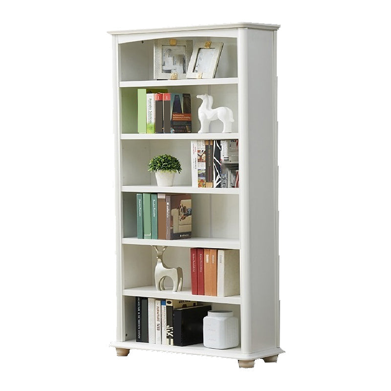 Contemporary Wood Bookshelf Standard Closed Back White Bookcase 35.4"L x 11.8"W x 70.9"H Drawer Not Included Cabinet Not Included Clearhalo 'Bookcases' 'furn' 'furn_bookcases' 'Furniture' 'Office Furniture' 6839710