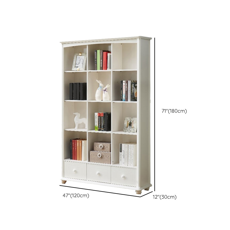 Contemporary Wood Bookshelf Standard Closed Back White Bookcase Clearhalo 'Bookcases' 'furn' 'furn_bookcases' 'Furniture' 'Office Furniture' 6839728
