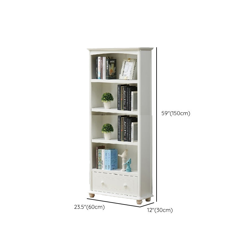 Contemporary Wood Bookshelf Standard Closed Back White Bookcase Clearhalo 'Bookcases' 'furn' 'furn_bookcases' 'Furniture' 'Office Furniture' 6839729