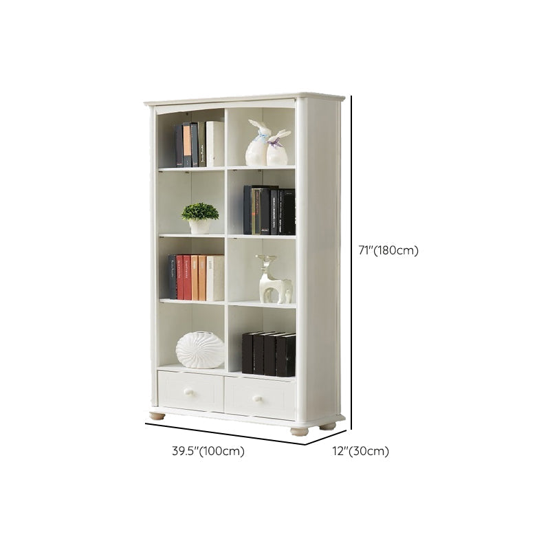 Contemporary Wood Bookshelf Standard Closed Back White Bookcase Clearhalo 'Bookcases' 'furn' 'furn_bookcases' 'Furniture' 'Office Furniture' 6839733