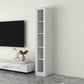 Scandinavian Standard Bookshelf Metal Closed Back Bookcase with Doors 15.7"L x 13.8"W x 70.9"H White 4 Clearhalo 'Bookcases' 'furn' 'furn_bookcases' 'Furniture' 'Office Furniture' 6839742