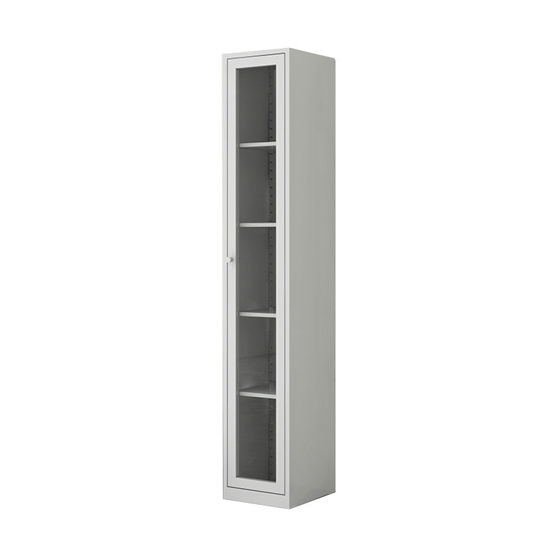 Scandinavian Standard Bookshelf Metal Closed Back Bookcase with Doors Clearhalo 'Bookcases' 'furn' 'furn_bookcases' 'Furniture' 'Office Furniture' 6839743