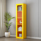 Scandinavian Standard Bookshelf Metal Closed Back Bookcase with Doors 19.7"L x 13.8"W x 78.7"H Yellow 4 Clearhalo 'Bookcases' 'furn' 'furn_bookcases' 'Furniture' 'Office Furniture' 6839750
