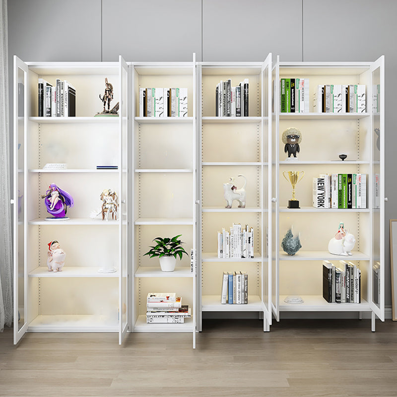 Scandinavian Standard Bookshelf Metal Closed Back Bookcase with Doors Clearhalo 'Bookcases' 'furn' 'furn_bookcases' 'Furniture' 'Office Furniture' 6839751