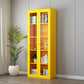 Scandinavian Standard Bookshelf Metal Closed Back Bookcase with Doors 31.5"L x 13.8"W x 78.7"H Yellow 4 Clearhalo 'Bookcases' 'furn' 'furn_bookcases' 'Furniture' 'Office Furniture' 6839760