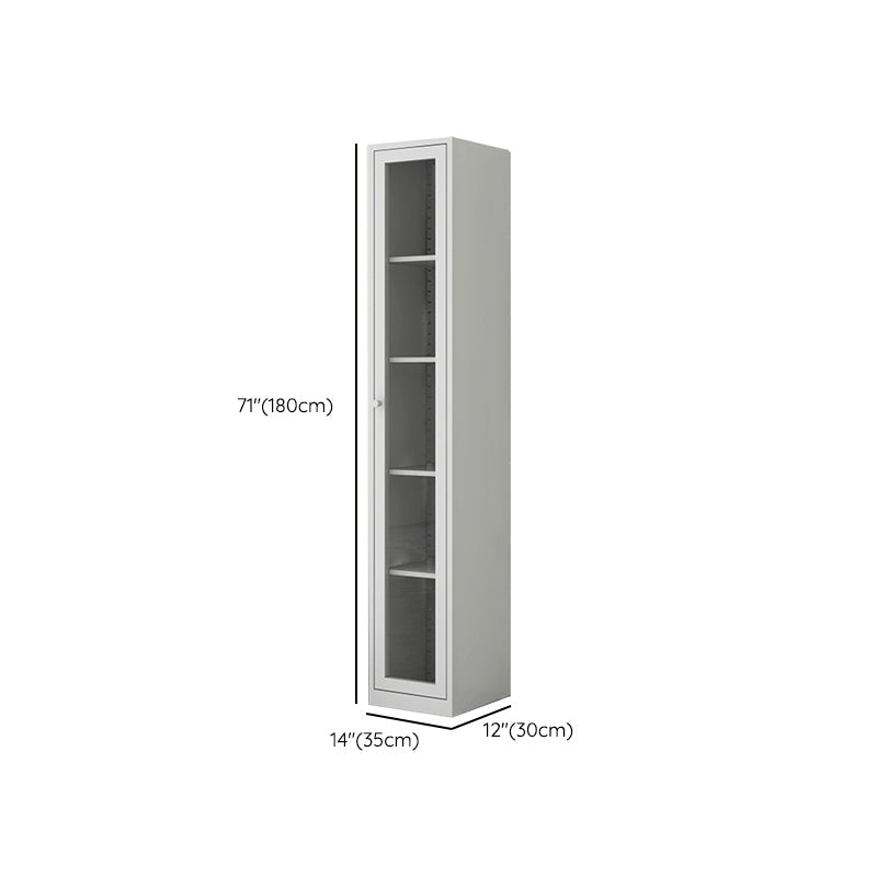 Scandinavian Standard Bookshelf Metal Closed Back Bookcase with Doors Clearhalo 'Bookcases' 'furn' 'furn_bookcases' 'Furniture' 'Office Furniture' 6839765
